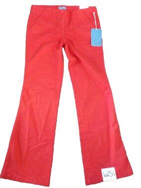 NWT Fleur Bleue Buttoned Pocket Flaps Women's Red Pants Size 4 (32 x 33)